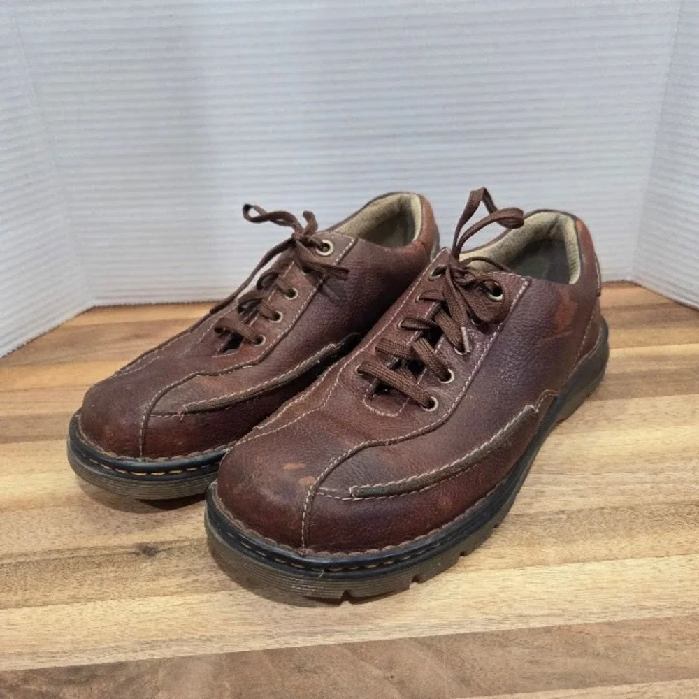 Dr Martens Oxford Men's 9 | Women's 10 Brown Leather Chunky Square Toe Y2K *READ